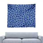 Blue Giraffe Print Tapestry