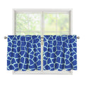 Blue Giraffe Print Tier Curtains
