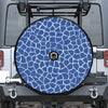 Blue Giraffe Print Tire Cover With Camera Hole