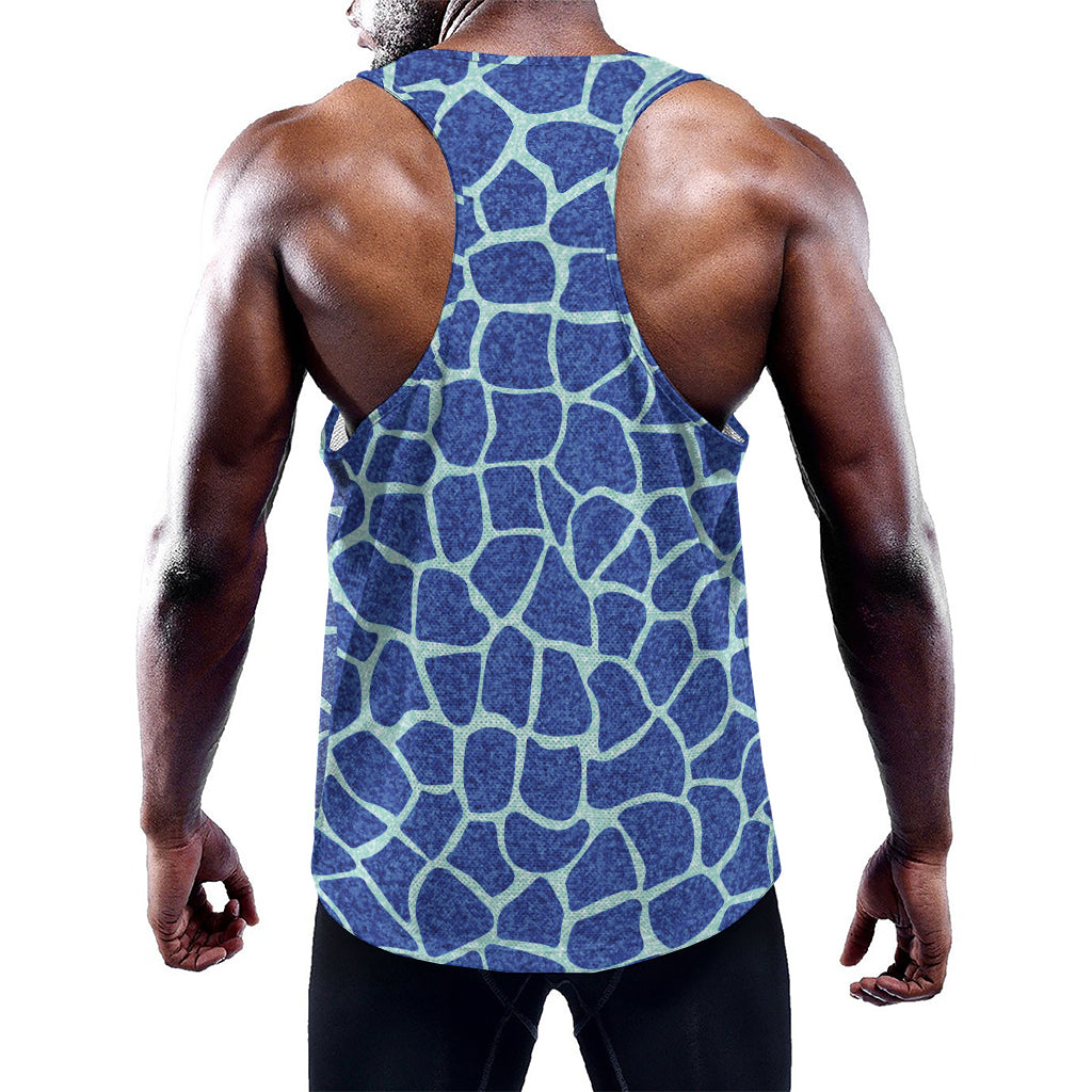 Blue Giraffe Print Training Tank Top
