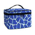 Blue Giraffe Print Travel Makeup Bag