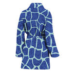 Blue Giraffe Print Women's Bathrobe