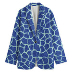 Blue Giraffe Print Women's Blazer