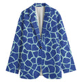 Blue Giraffe Print Women's Cotton Blazer