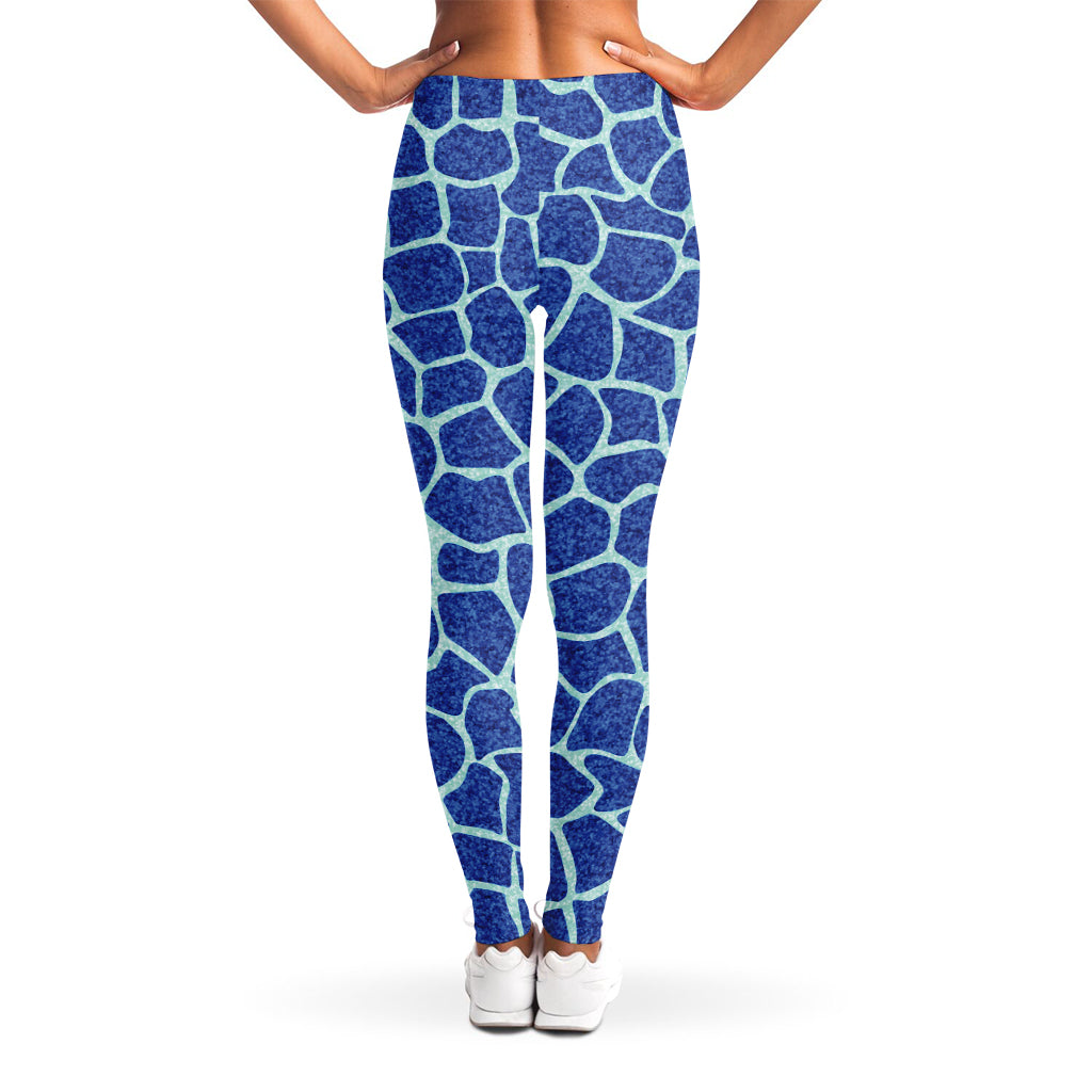 Blue Giraffe Print Women's Leggings