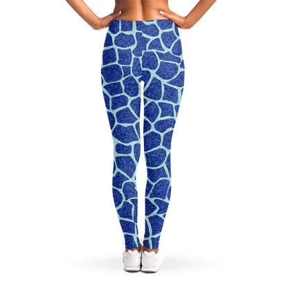 Blue Giraffe Print Women's Leggings