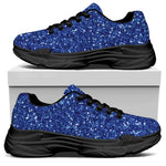 Blue Glitter Artwork Print (NOT Real Glitter) Black Chunky Shoes