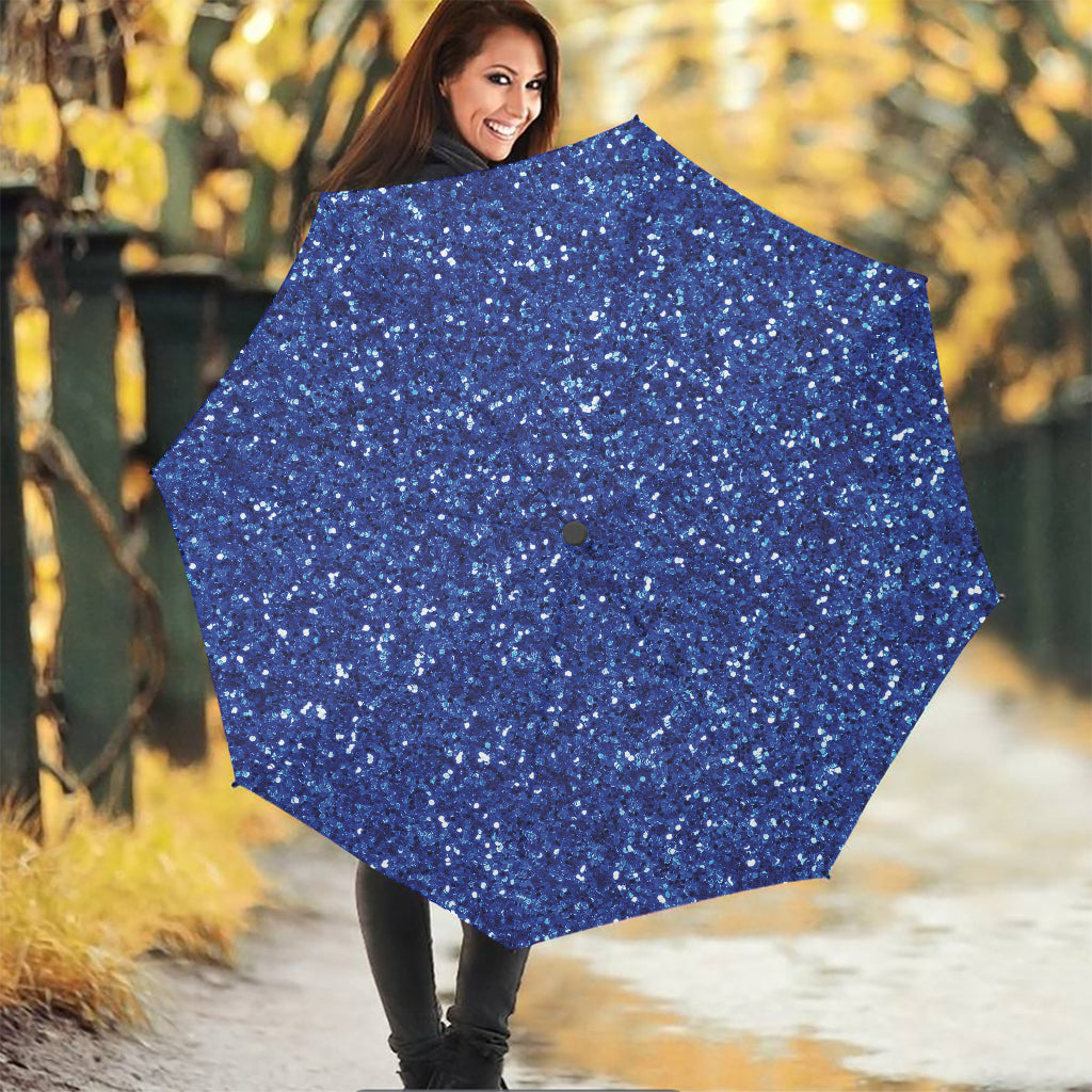 Blue Glitter Artwork Print (NOT Real Glitter) Foldable Umbrella