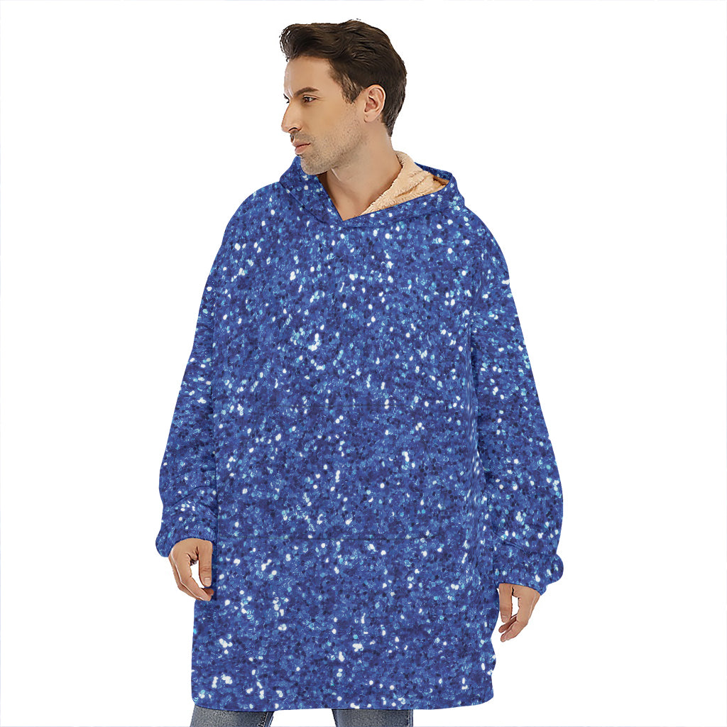 Blue Glitter Artwork Print (NOT Real Glitter) Hoodie Blanket