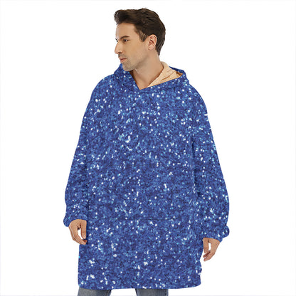 Blue Glitter Artwork Print (NOT Real Glitter) Hoodie Blanket