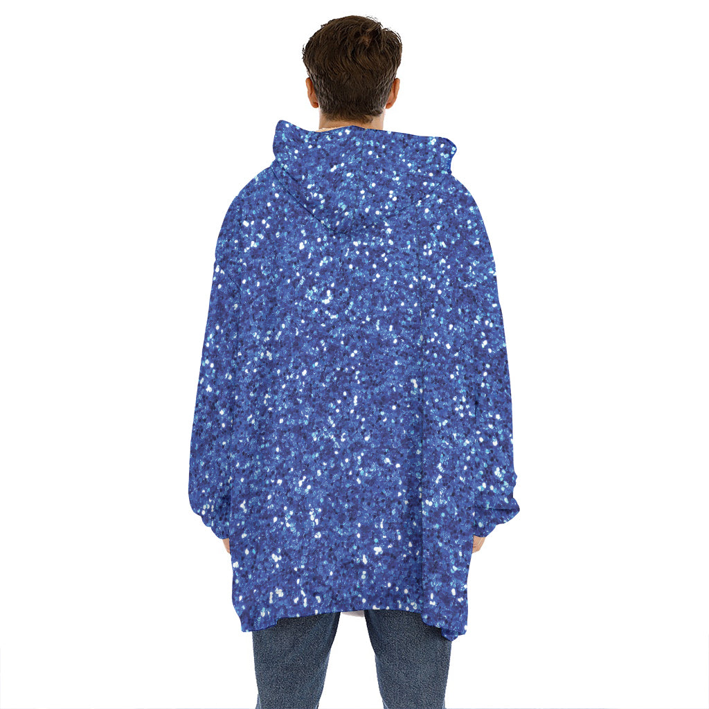 Blue Glitter Artwork Print (NOT Real Glitter) Hoodie Blanket