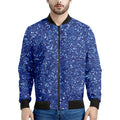 Blue (NOT Real) Glitter Print Men's Bomber Jacket