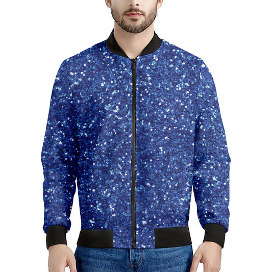 Blue Glitter Artwork Print (NOT Real Glitter) Men's Bomber Jacket