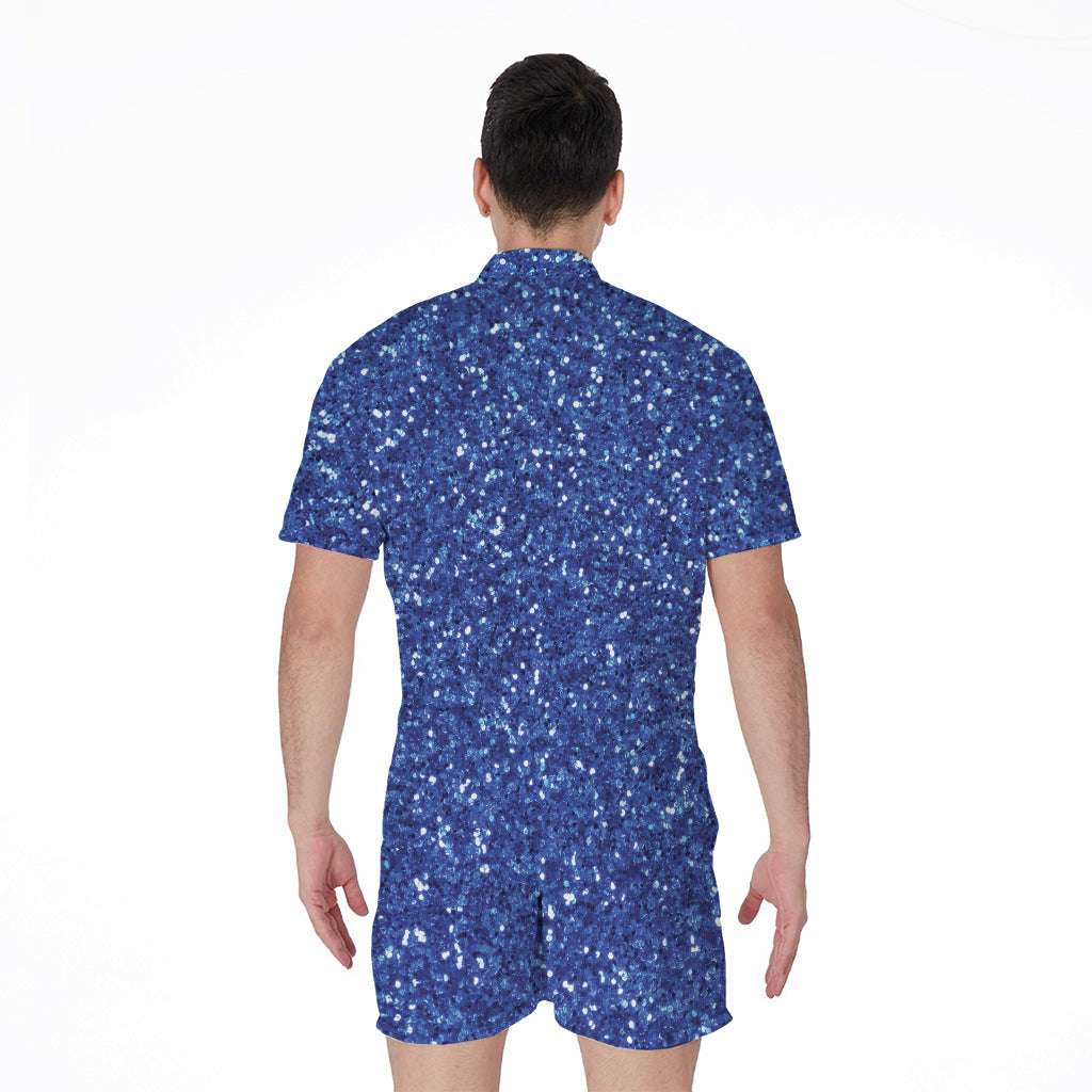 Blue Glitter Artwork Print (NOT Real Glitter) Men's Rompers