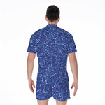 Blue Glitter Artwork Print (NOT Real Glitter) Men's Rompers