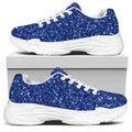 Blue (NOT Real) Glitter Print White Chunky Shoes