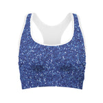 Blue Glitter Artwork Print (NOT Real Glitter) Women's Sports Bra