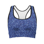 Blue Glitter Artwork Print (NOT Real Glitter) Women's Sports Bra