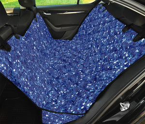 Blue (NOT Real) Glitter Print Pet Car Back Seat Cover