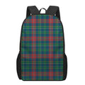 Blue Green And Red Scottish Plaid Print 17 Inch Backpack