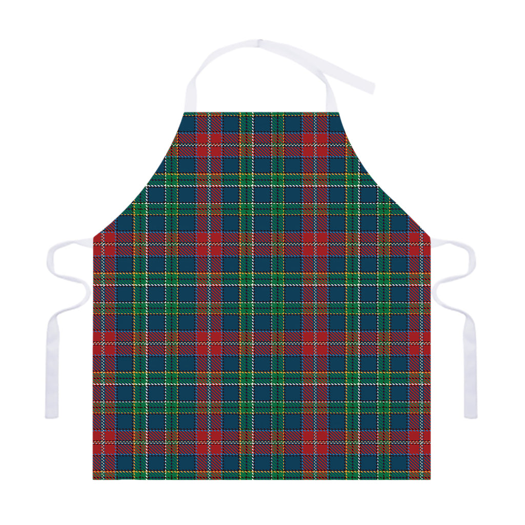Blue Green And Red Scottish Plaid Print Adjustable Apron