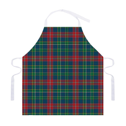 Blue Green And Red Scottish Plaid Print Adjustable Apron