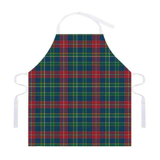 Blue Green And Red Scottish Plaid Print Adjustable Apron