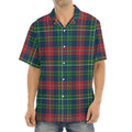 Blue Green And Red Scottish Plaid Print Aloha Shirt