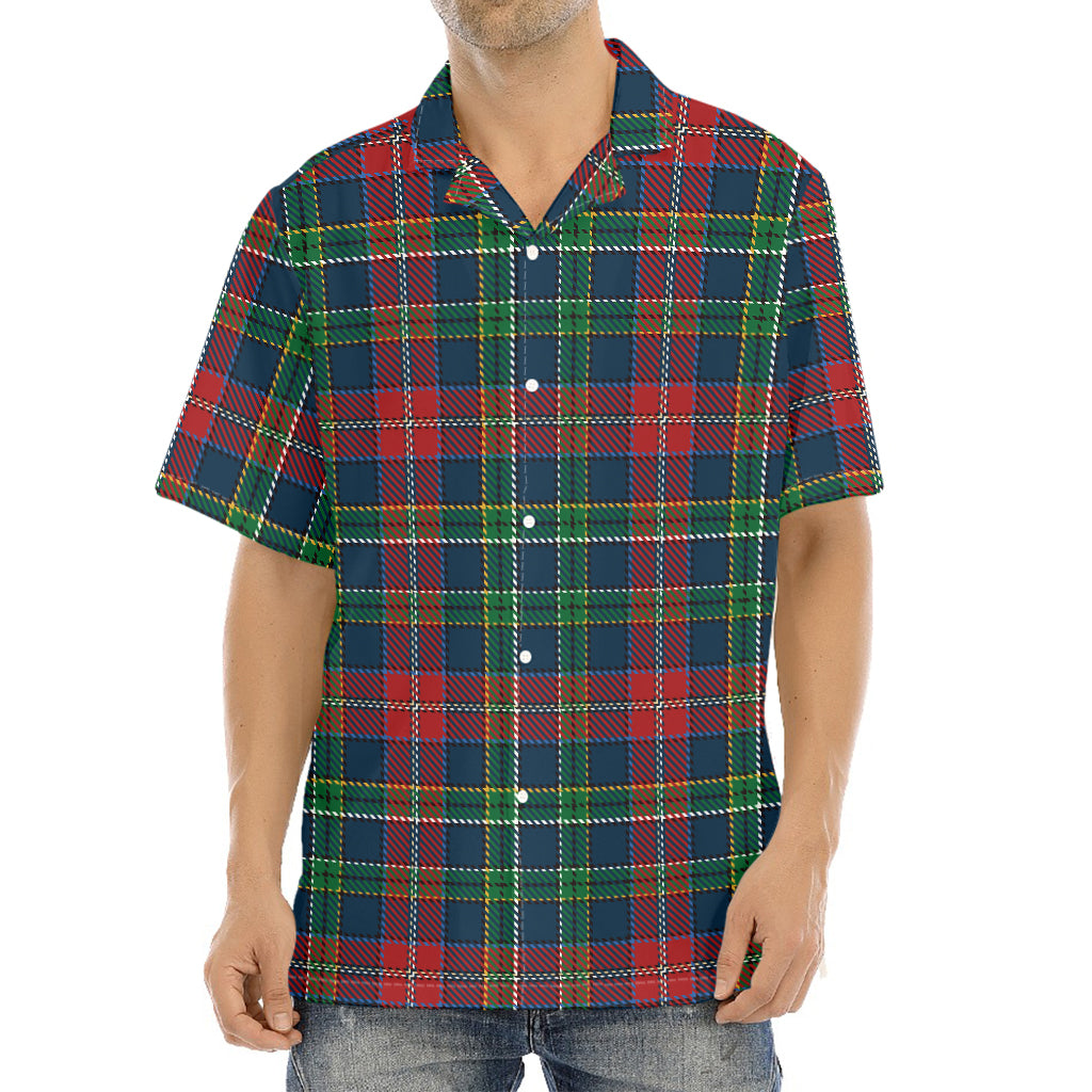 Blue Green And Red Scottish Plaid Print Aloha Shirt