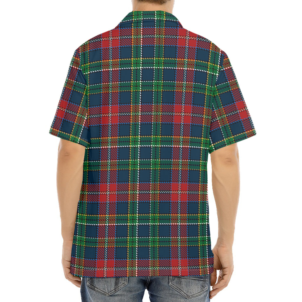Blue Green And Red Scottish Plaid Print Aloha Shirt