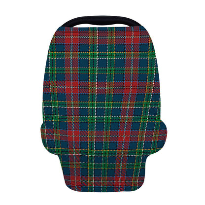 Blue Green And Red Scottish Plaid Print Baby Seat Cover