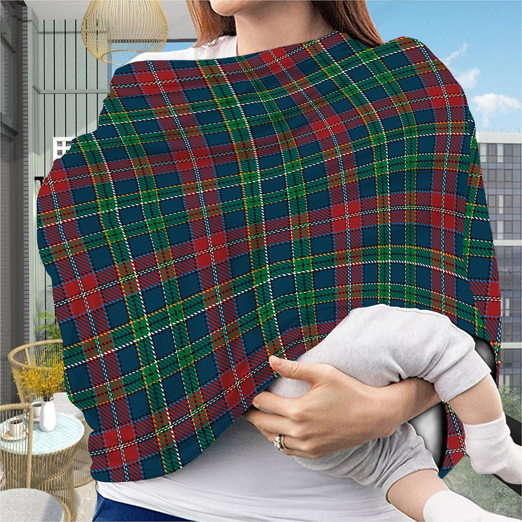 Blue Green And Red Scottish Plaid Print Baby Seat Cover