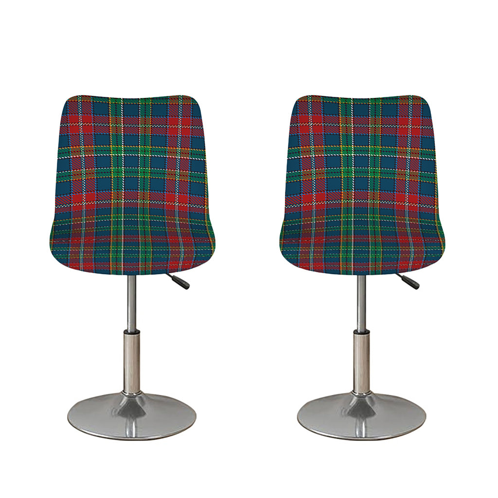 Blue Green And Red Scottish Plaid Print Bar Stool Covers