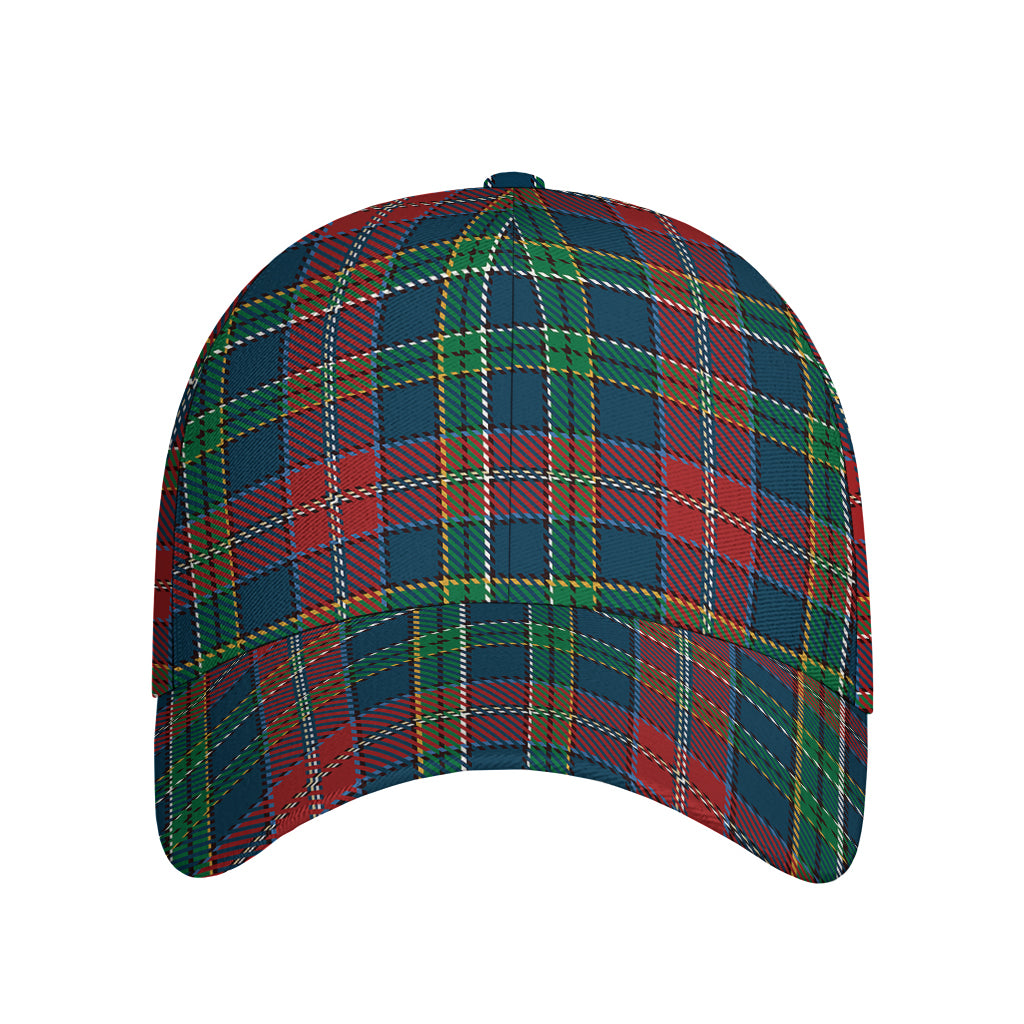 Blue Green And Red Scottish Plaid Print Baseball Cap