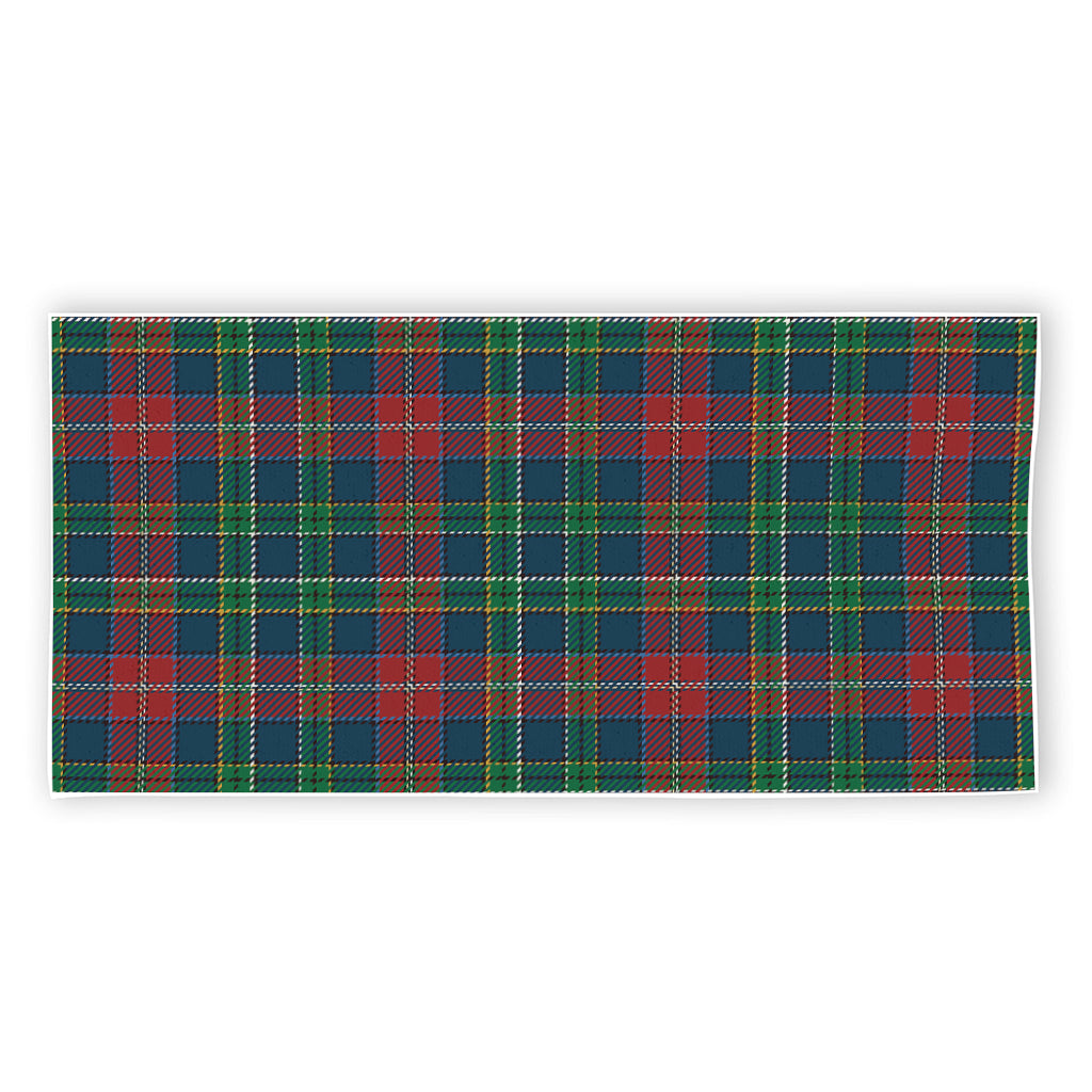 Blue Green And Red Scottish Plaid Print Beach Towel