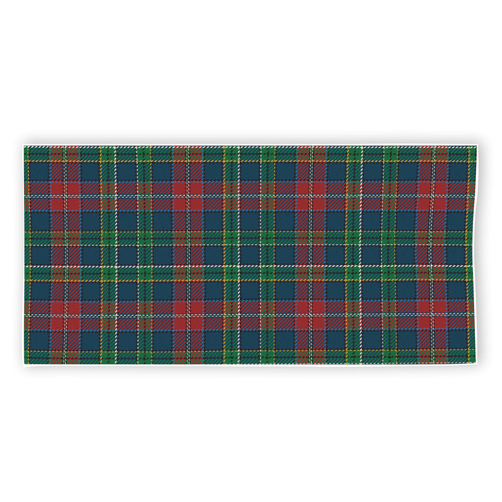 Blue Green And Red Scottish Plaid Print Beach Towel