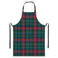 Blue Green And Red Scottish Plaid Print Bib Apron With Pocket