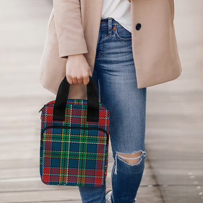 Blue Green And Red Scottish Plaid Print Bible Tote Bag