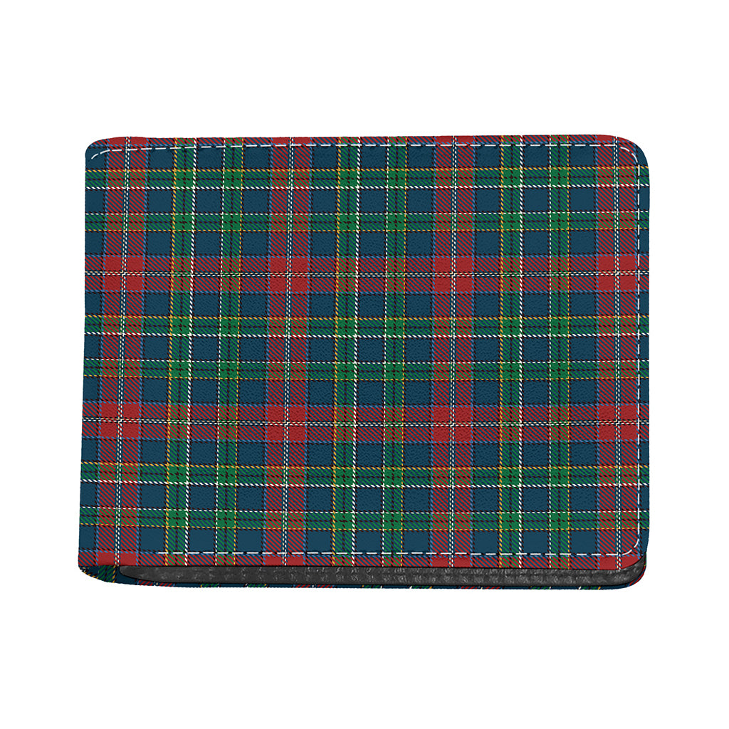 Blue Green And Red Scottish Plaid Print Bifold Wallet