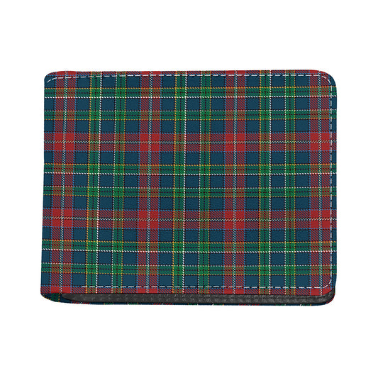 Blue Green And Red Scottish Plaid Print Bifold Wallet