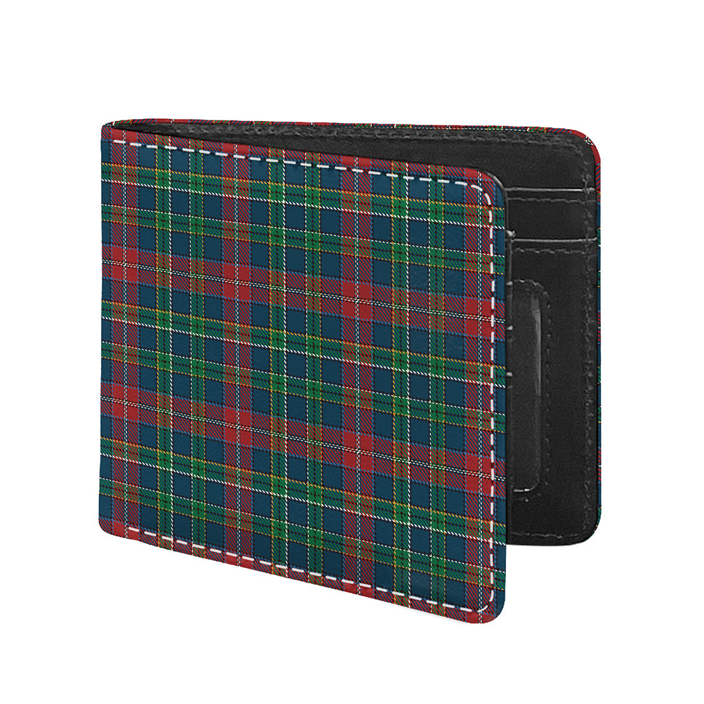 Blue Green And Red Scottish Plaid Print Bifold Wallet