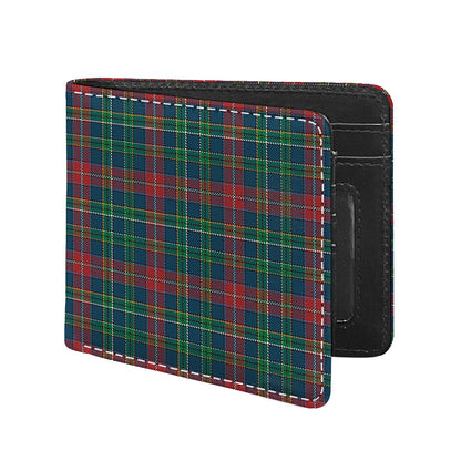 Blue Green And Red Scottish Plaid Print Bifold Wallet