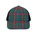 Blue Green And Red Scottish Plaid Print Black Mesh Trucker Hat