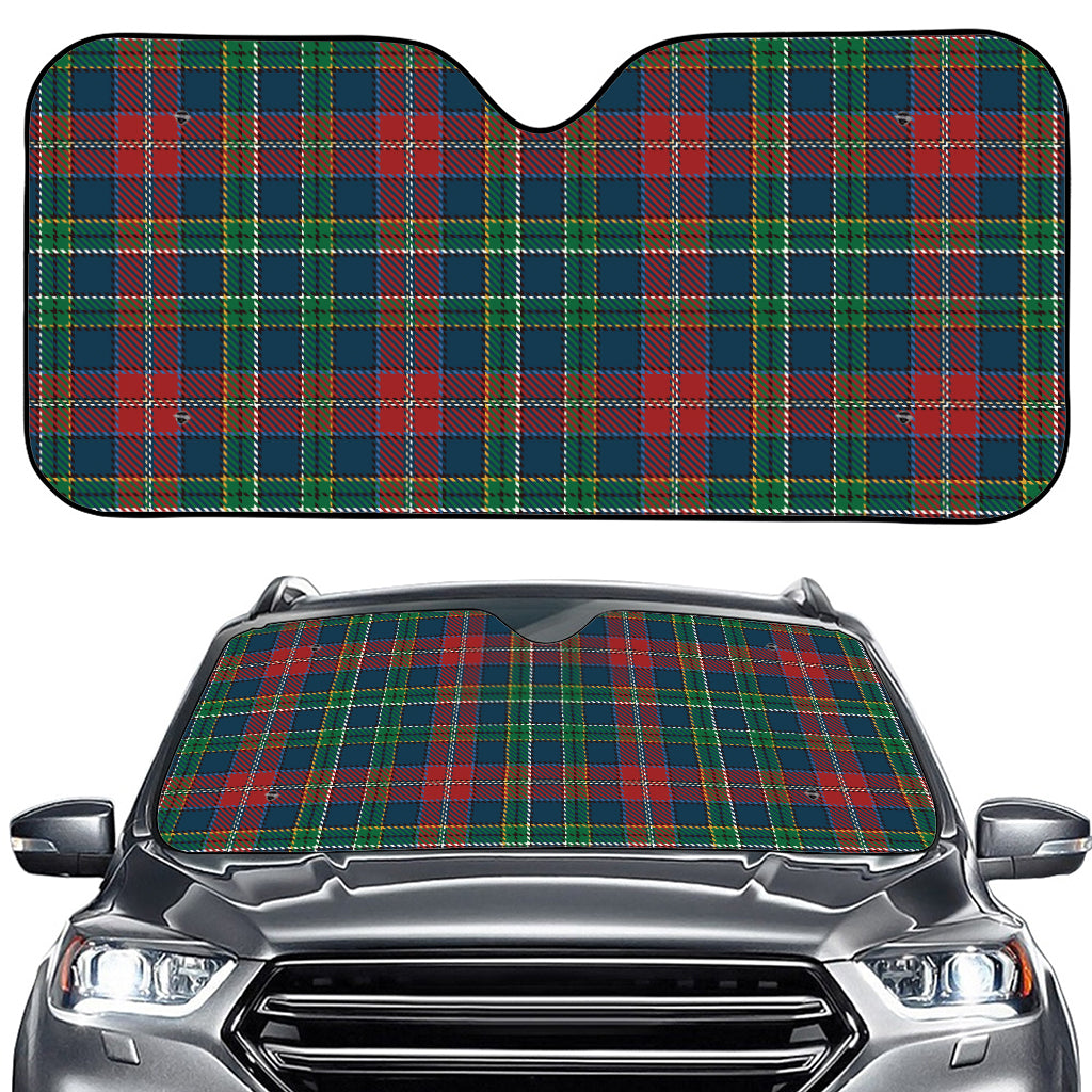 Blue Green And Red Scottish Plaid Print Car Windshield Sun Shade