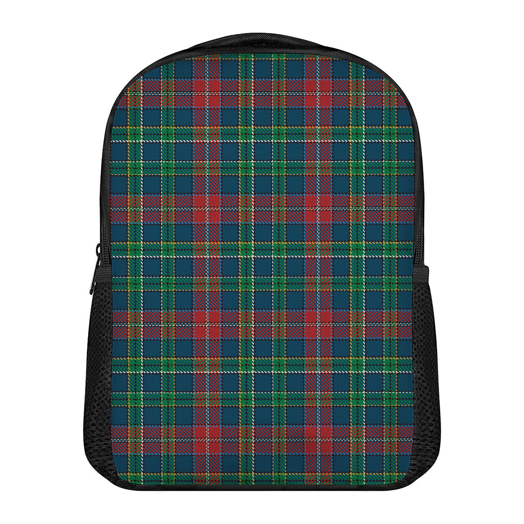Blue Green And Red Scottish Plaid Print Casual Backpack