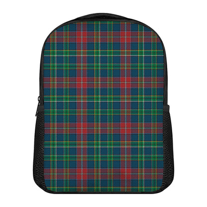Blue Green And Red Scottish Plaid Print Casual Backpack