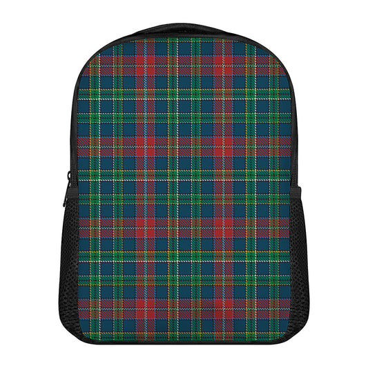 Blue Green And Red Scottish Plaid Print Casual Backpack