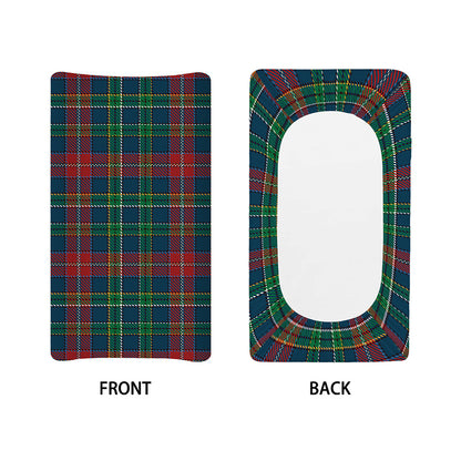 Blue Green And Red Scottish Plaid Print Changing Pad Cover