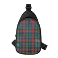Blue Green And Red Scottish Plaid Print Sling Bag