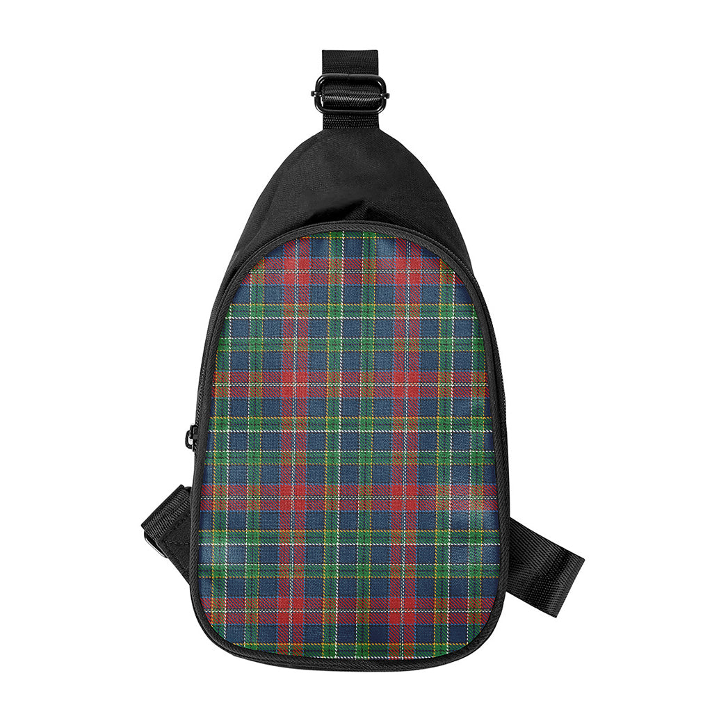 Blue Green And Red Scottish Plaid Print Chest Bag